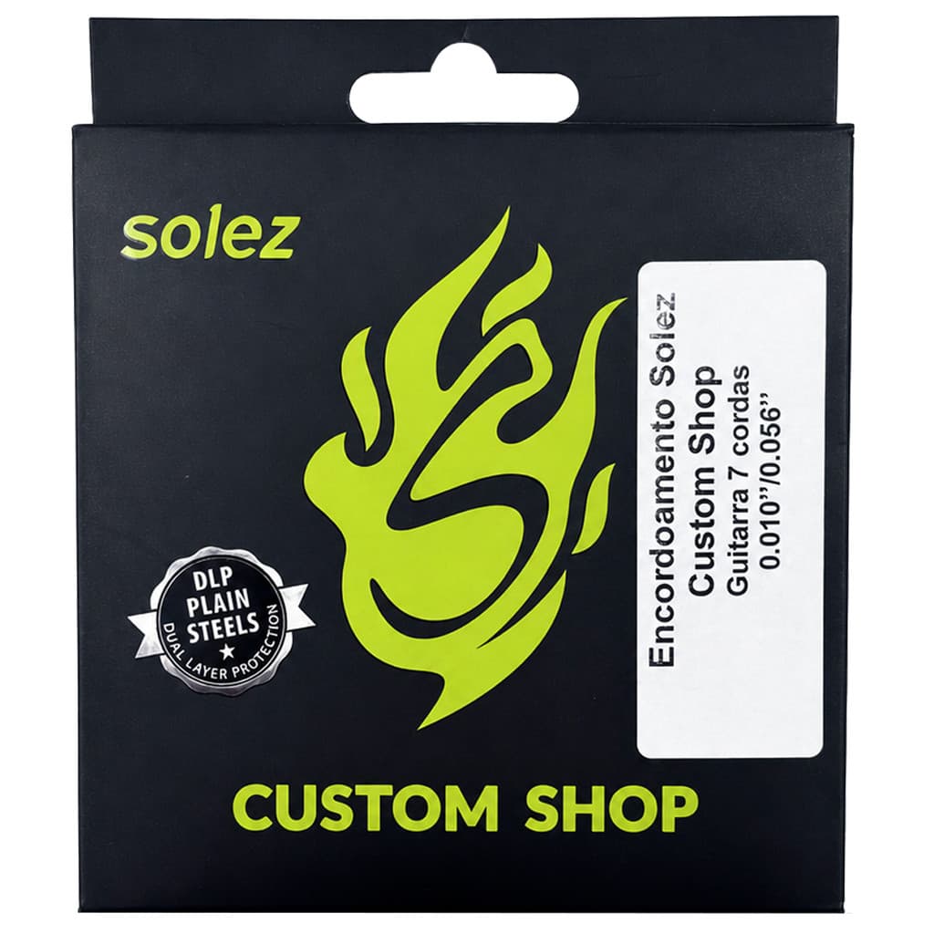 Encordoamento para Guitarra 7 Cordas Solez .010-.056 Aço Niquelado