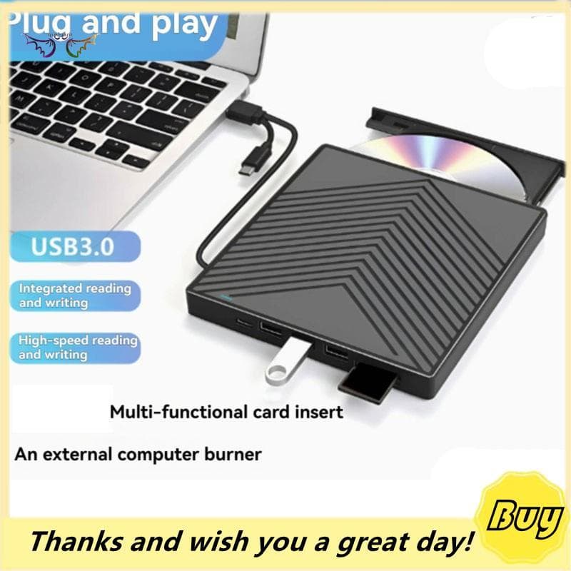 USB 3.0 Tipo C Externo CD DVD RW Unidade Óptica Multi-Função Leitor De Gravador De Para PC Portátil