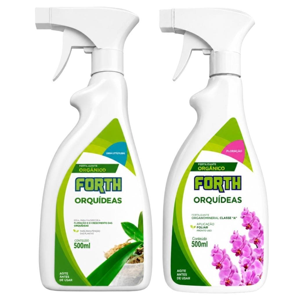 Kit Fertilizante Orgânico de Orquídea Auxilia a Floração + Fertilizante para Manutenção 500ml