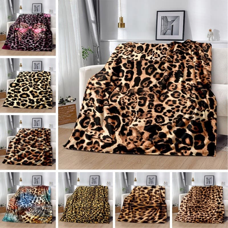 Cobertor Personalizado Com Estampa De Leopardo , Flanela Macia , Leve , Sem Derramamento , Presente Para Cochilo De Carr