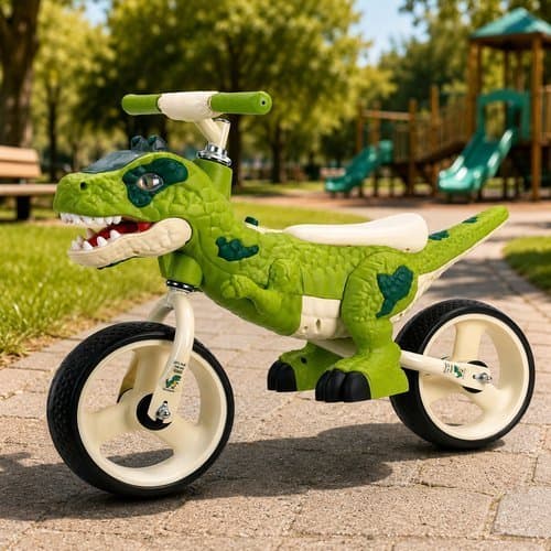 Bicicleta dinossauro Balance Bike ARO 12 verde Unitoys sons luzes 1 unidade