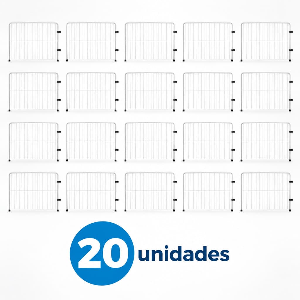 Kit 20 Cercas de Proteção para Piscina Grade Branca Segurança Criança Pet Cão Cachorro Cercadinho 0,7x1m