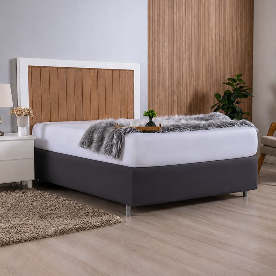 Saia Box Queen Coladinha com Elástico Malha Gel 1,98x1,58x30cm para Cama Box Queen Size