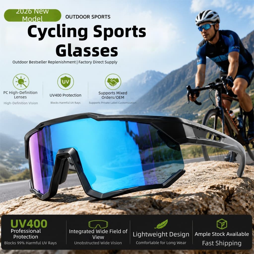 Óculos de caminhada óculos de sol colorido à prova de vento masculino feminino ciclismo óculos Anti-ultravioleta
