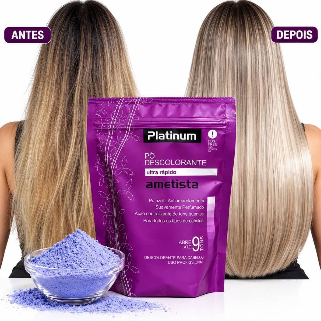 KIT 2 Pó Descolorante Rápido com Óleos e Argan Abre Até 9 TONS 300g