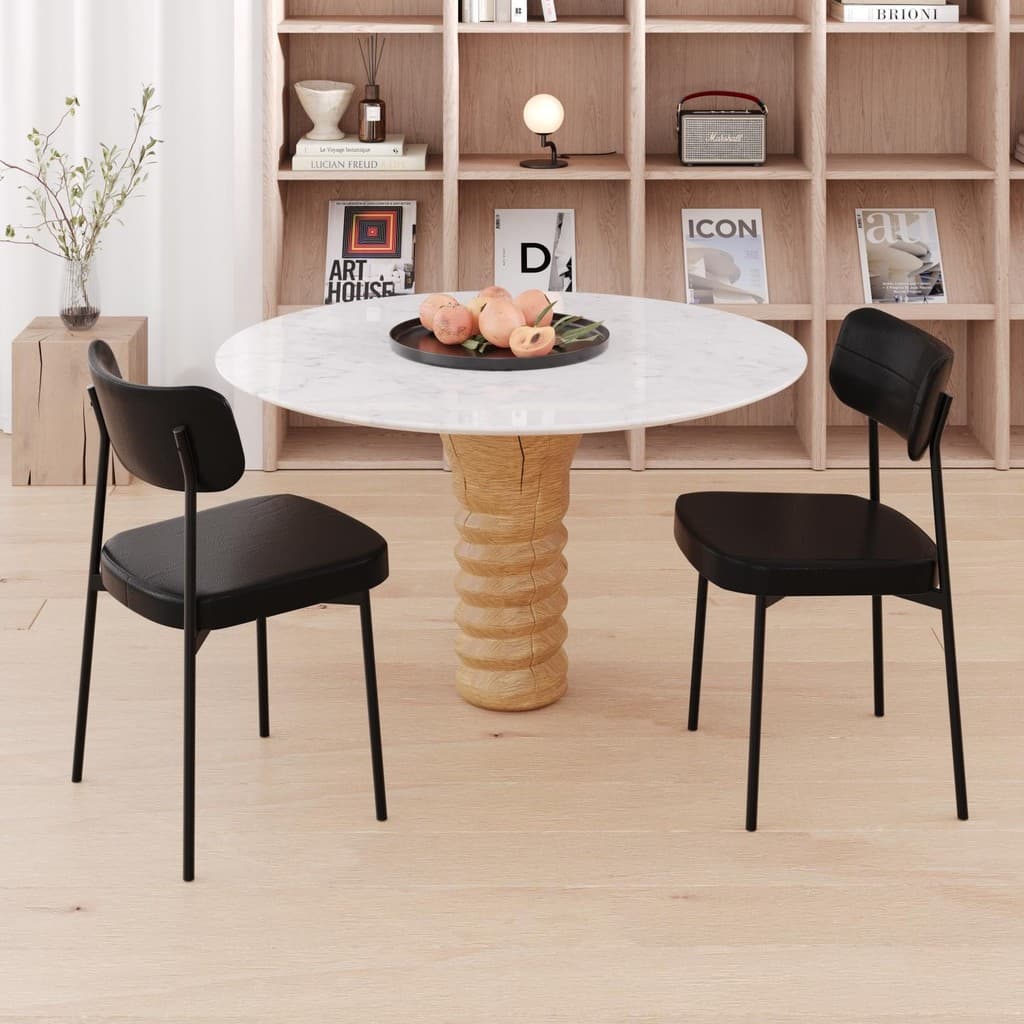 Conjunto 2 Cadeiras de Jantar Mynna com Estrutura Preta
