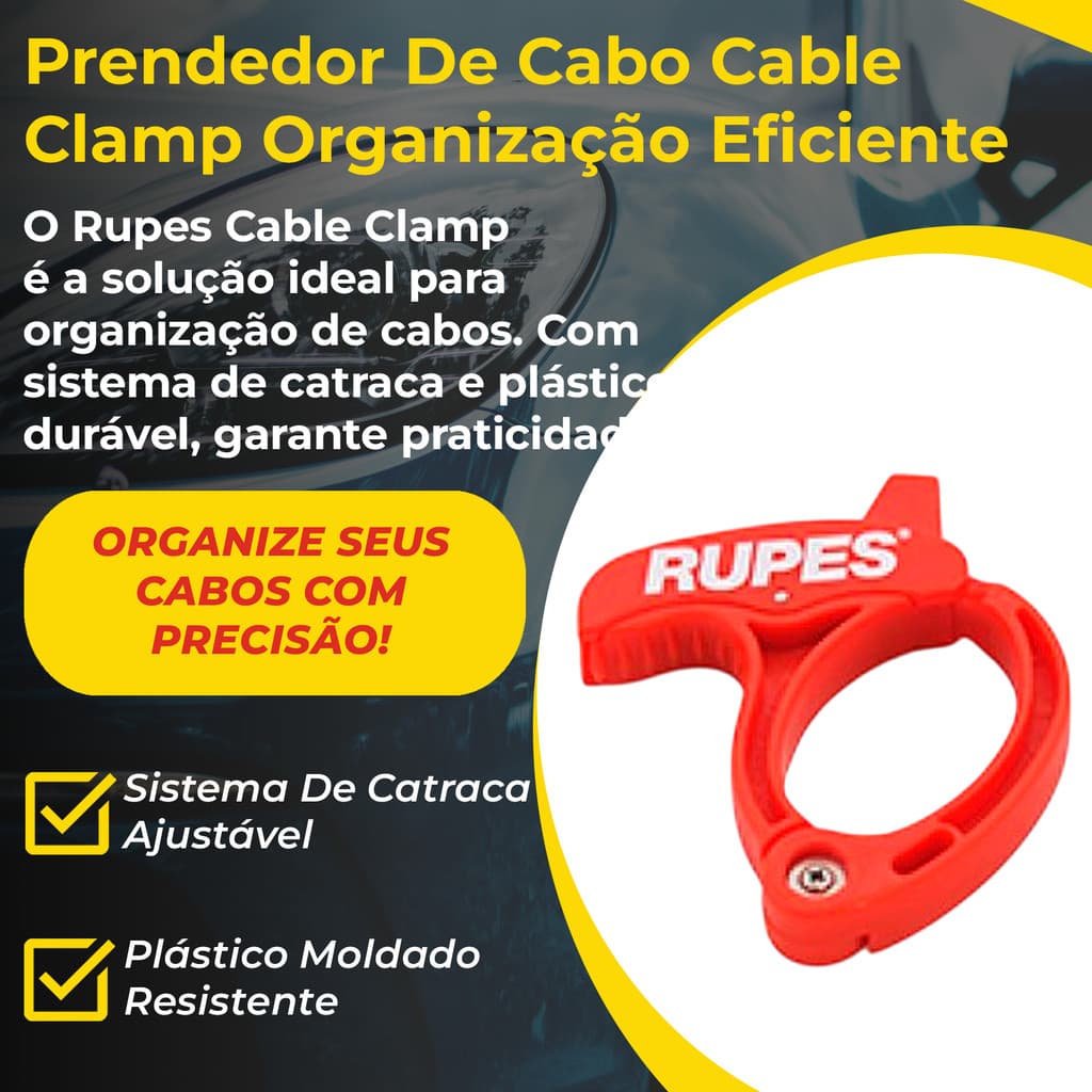 Rupes Cable Clamp Prendedor de Cabo Catraca Ajustável Organização Oficina Segurança Profissional