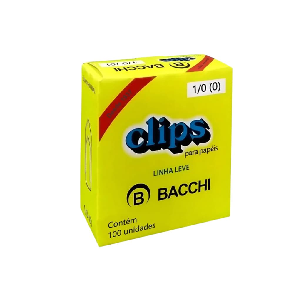 Kit 2 Caixa com 100 clips galvanizados 1/0 (0) clipes bacchi