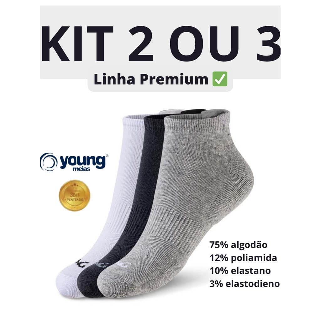Kit Meia Sapatilha Performance Pro – Algodão Premium | Toque Macio e Alta Absorção