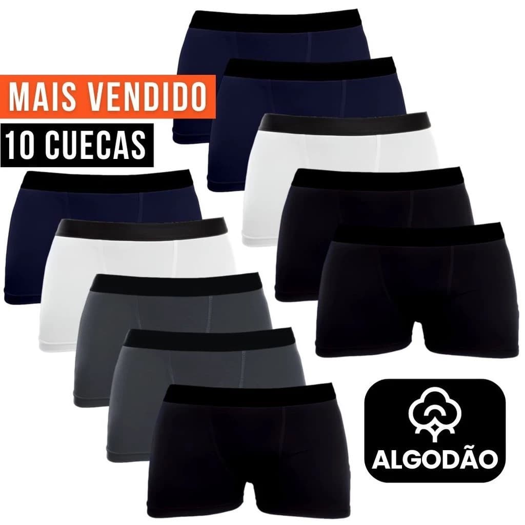 Cuecas Boxer Masculino Adulto Algodão Premium Muito Confortável
