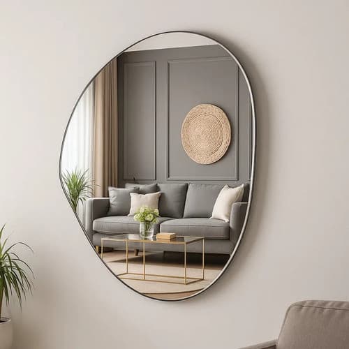 Espelho Orgânico Lapidado Decorativo Moderno De Parede 30 Cm