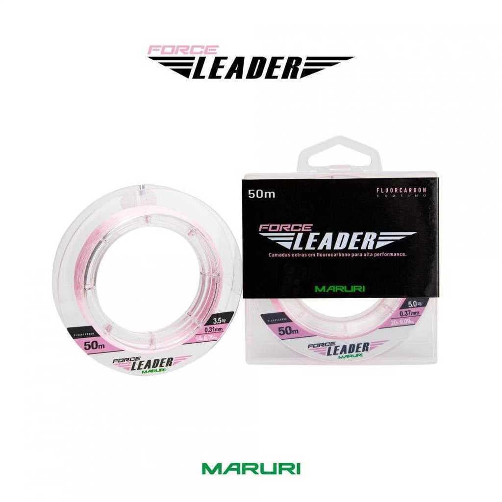 LEADER FLUOROCARBON MARURI FORCE 50M 0.52MM 35LB ROSA