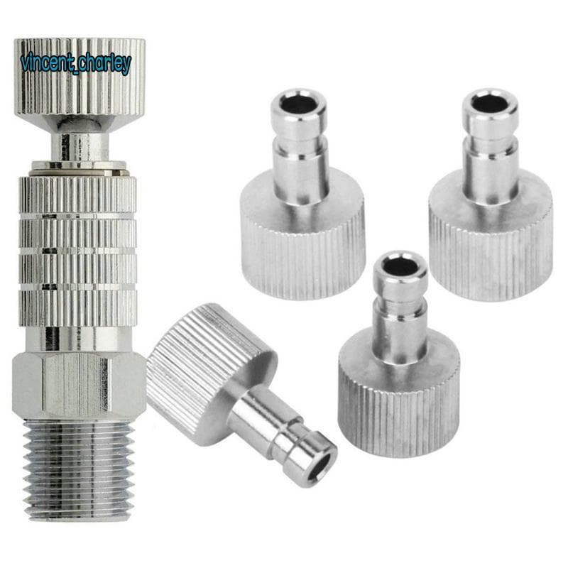 1 Conjunto De Adaptador De Encaixe De Acoplador De Desconexão Rápida De Aerógrafo Liberação Com 4 Acessórios Peça De 1/8