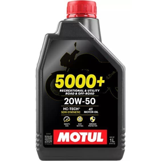 OLEO MOTO MOTUL 5000+ 4T 20W50 SEMI SINTETICO 1 LITRO TITAN FAN FACTOR FAZER