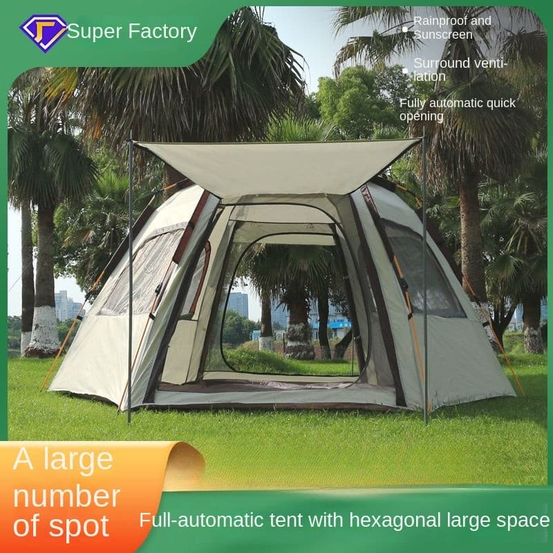 Acampamento ao ar livre praia portátil dobrável automático aberto rápido Hexagonal tenda acampamento à prova de chuva pr