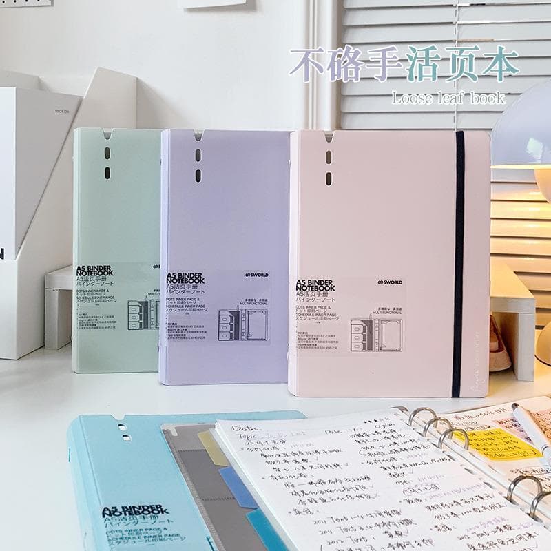 Sworld caderno de folhas soltas pequeno caderno ra7 portátil bloco de notas trabalho caderno de bolso portátil d