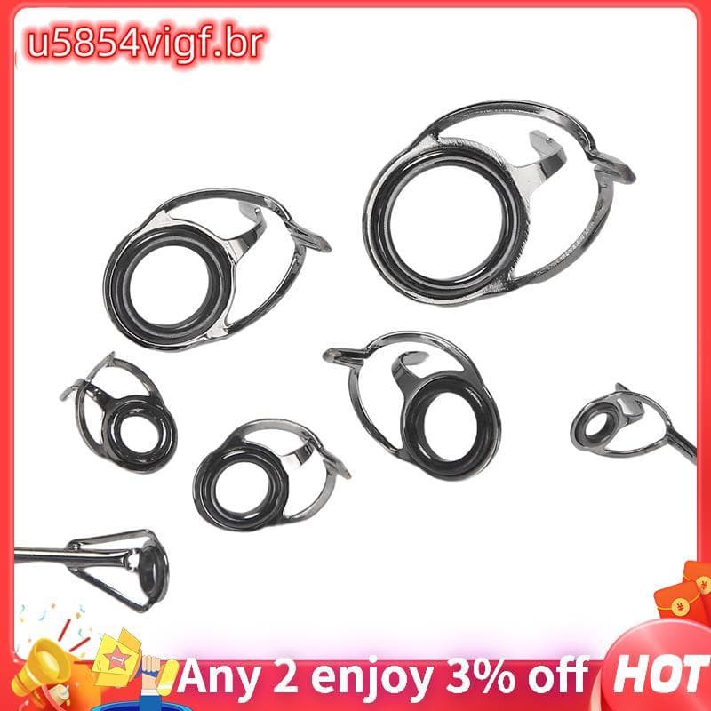7 Pçs/Set Guias De Vara De Pesca Ponta Peixe 5-18Mm Dia Pólo Kit De Reparo Linha Anéis Olhos Conjunto