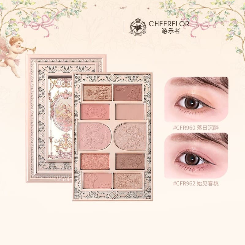Cheerflor pequeno anjo brilhante moldura secreta dez cores paleta de sombras clássico terra cor fosca luz maquiagem 10g