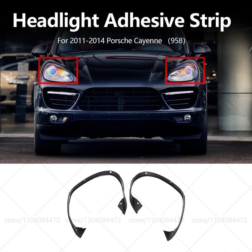 Para Porsche Cayenne 958 2011-2014 Farol Tira De Vedação De Borracha Guarnição Abajur Arruela Junta 2 Peças