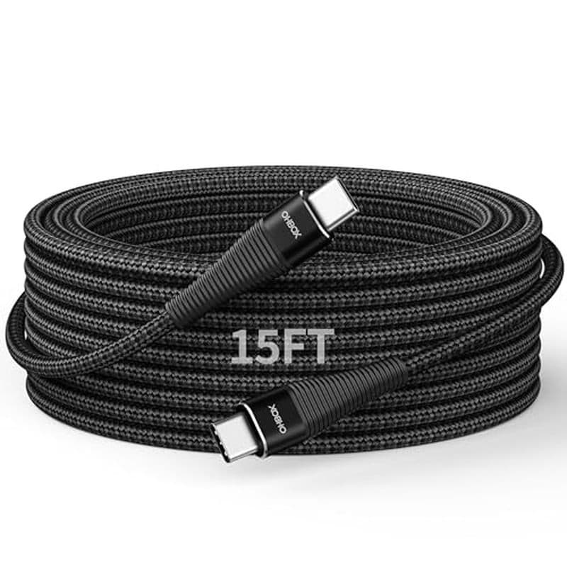 Cabo USB C Para Extra Longo 15FT 100W , Carregador De Carregamento Rápido Trançado Tipo iPhone 17 16 15/15Plus/15Pro/Max