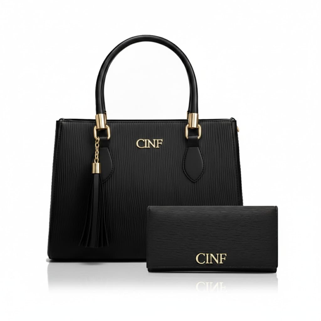 Bolsa De Ombro Transversal De Mão + Carteira Kit Com 2 Peças