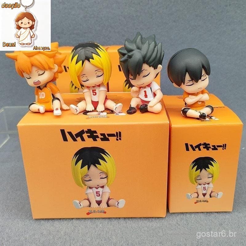 4 Pçs/Set Haikyuu Sleep Sit Ver . Figura Hina Hinata Shoyo Tobio Kageyama Kozume Kenma De Ação Brinquedo Modelo D
