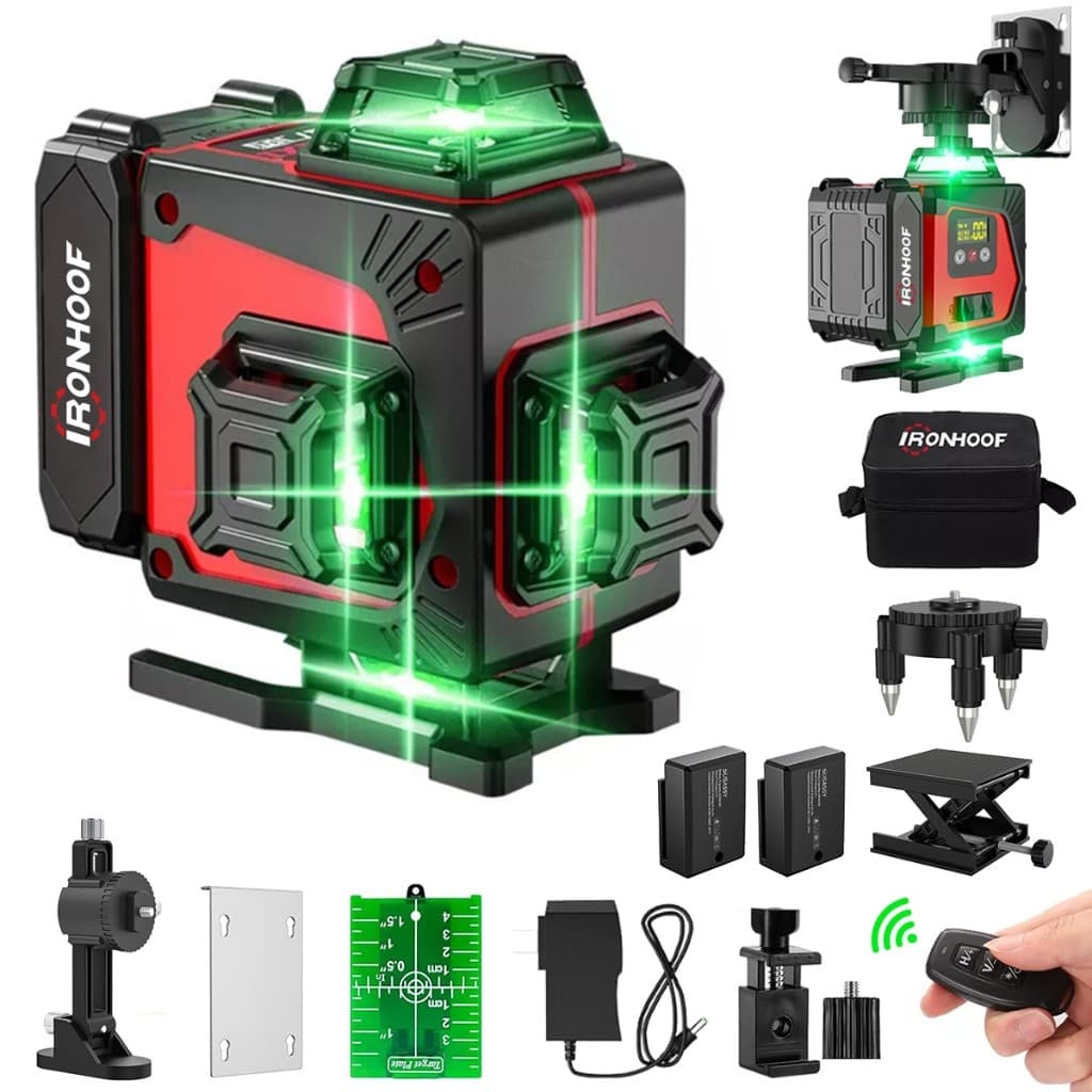 Nivel Laser 16 Linhas Autonivelamento Verde 30m 2 Bateria