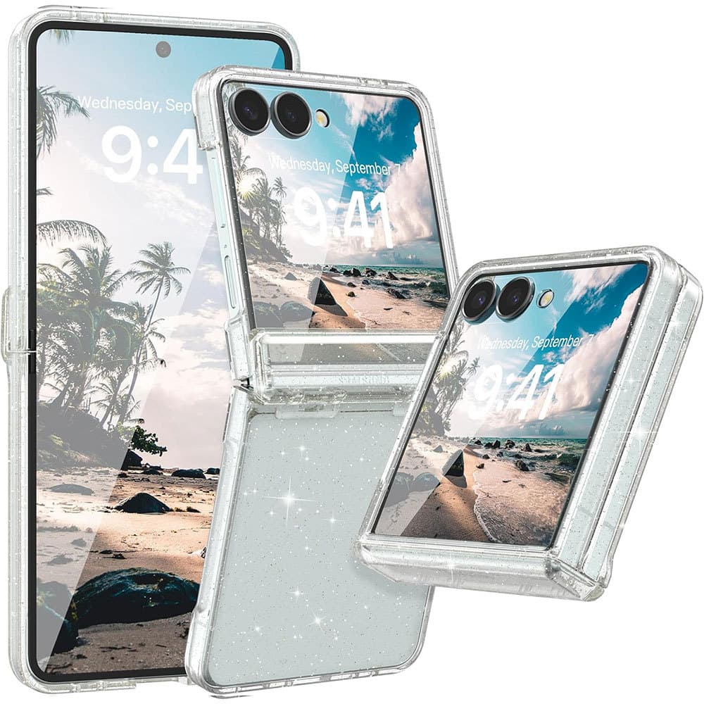 Para Samsung Galaxy Z Flip 7 Case Protetor De Tela Integrado , Proteção De Dobradiça , Ajuste Fino Brilhante Bling Glitt