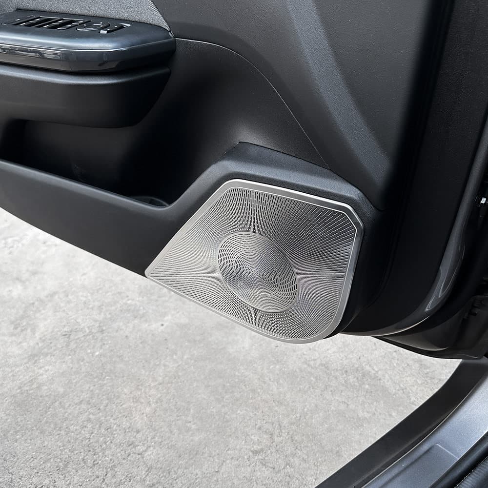 Alta qualidade-adequado para 2024-26 kia kia K4 porta chifre capa prata preto aço inoxidável decorações de modificação I