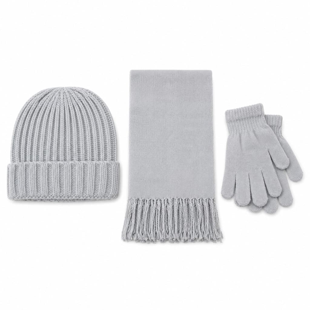 Kit Inverno Touca Gorro Tricô Cachecol Luvas Quentinho Premium Frio CJF-200