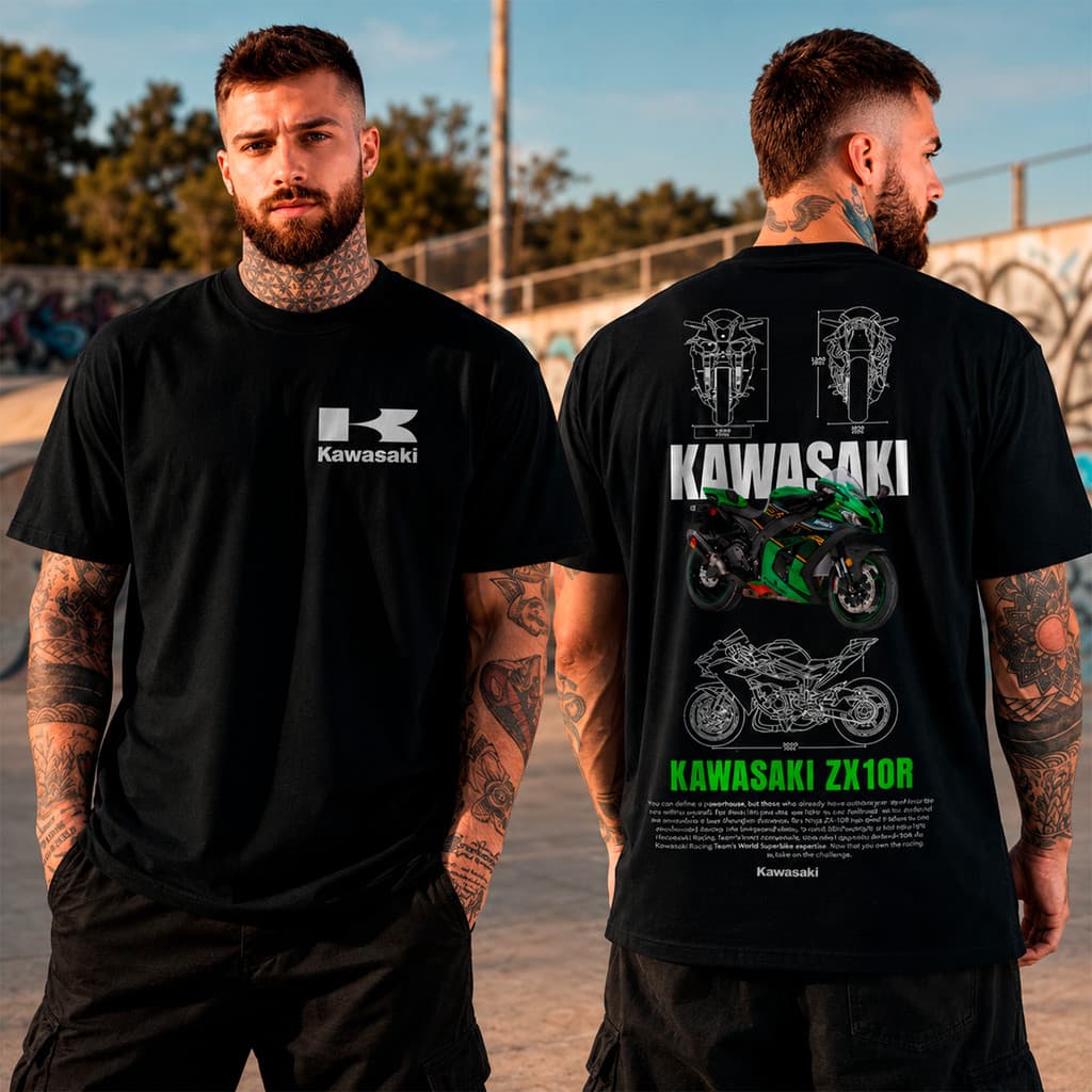 Camiseta Streetwear Moto Camisa Kawasaki ZX10R Lançamento Motoqueiro Moto Style Grande Confortável