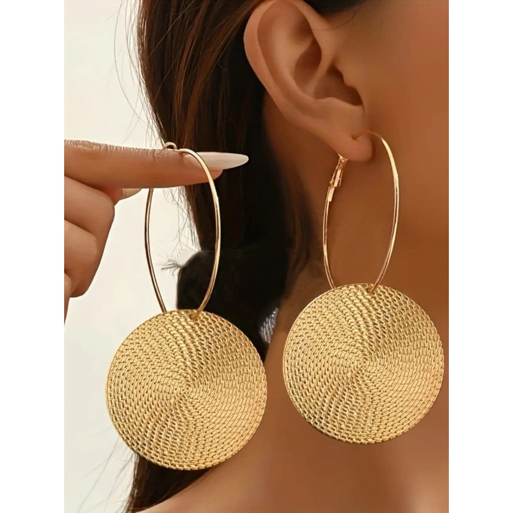 Brincos de Argola Redondos e Elegantes, Brincos em Forma de Círculo, Moda para Festas, Decoração para Roupas do Dia a Di