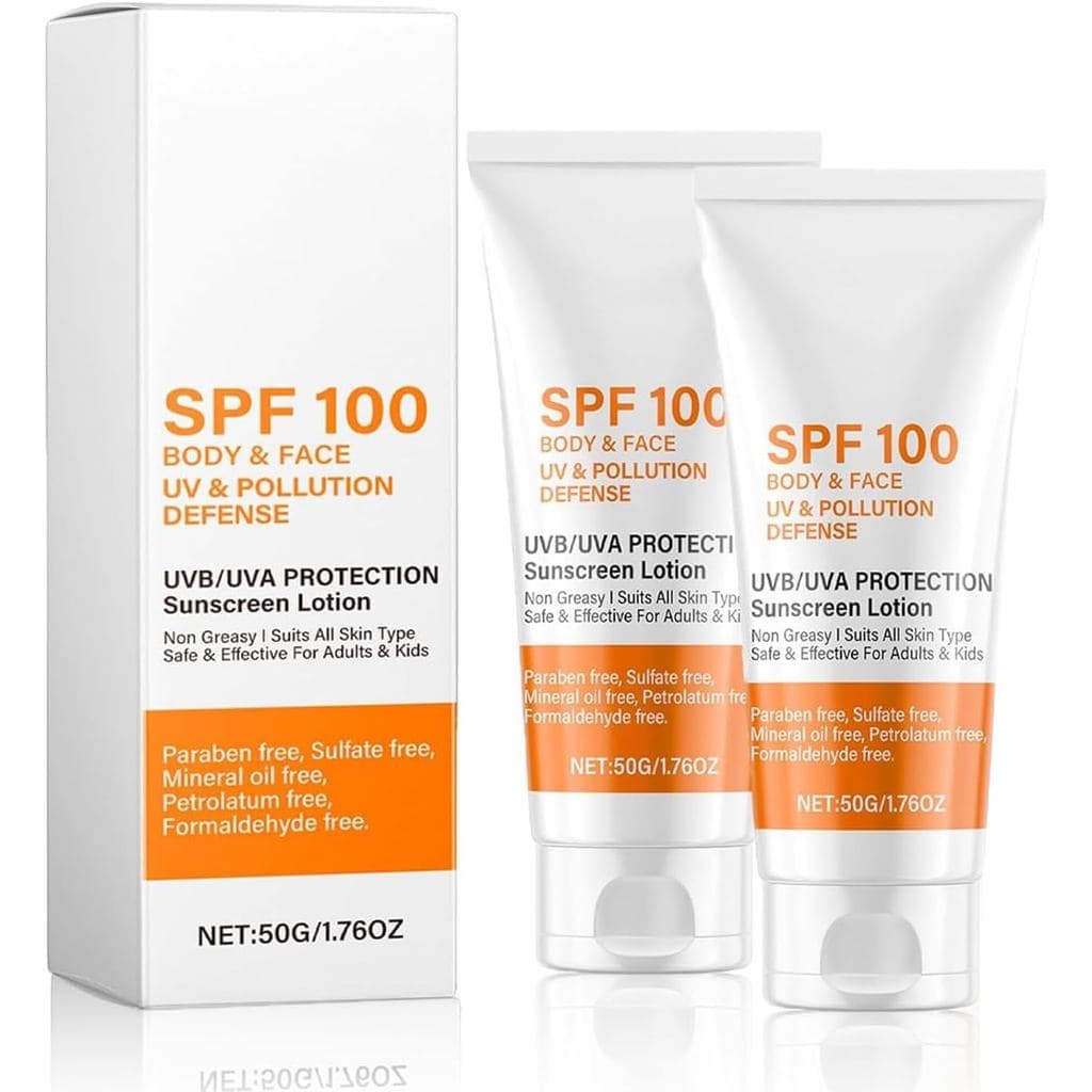 Protetor Solar SPF 100, Creme Solar à Prova d'Água para Rosto e Corpo, Protetor Solar Facial SPF 100, Proteção UV, Refre