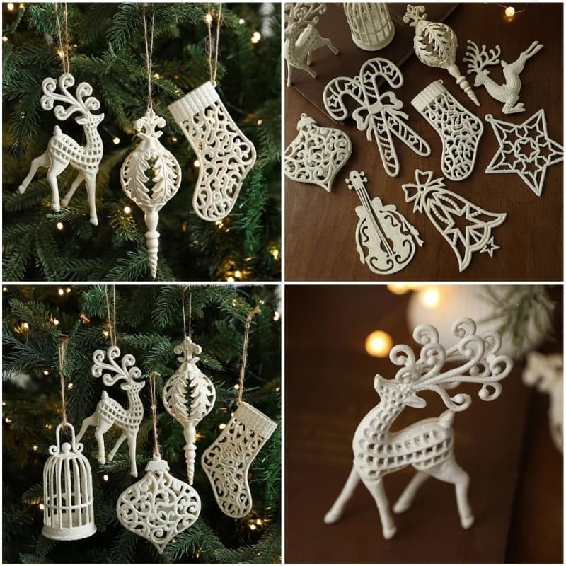 * Árvore Natal Inquebrável, Suspensa, Estrela,, Laço, Floco Neve, Ornamento D