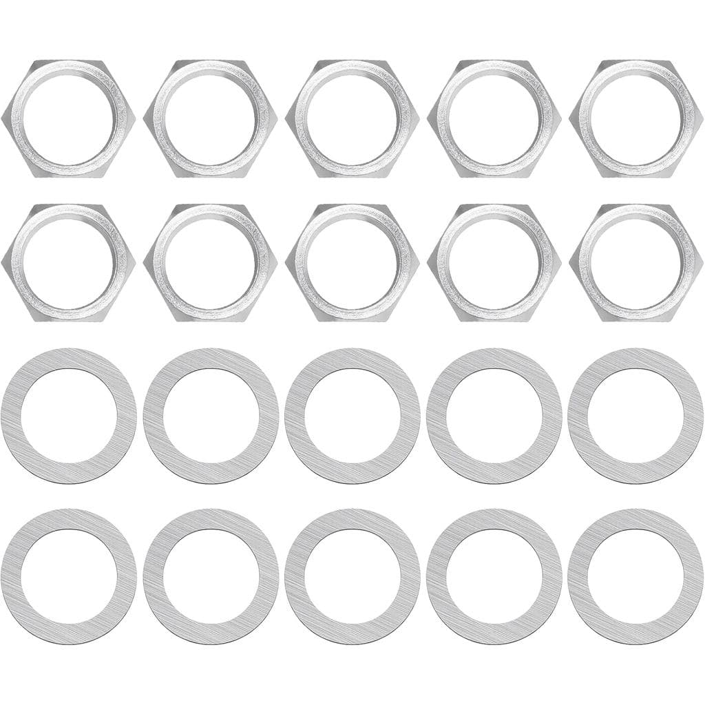 20 Peças de Porcas e Arruelas para Guitarra 3/8" Porca e Arruela para Jack de Guitarra, Porca para Soquete de Jack com A