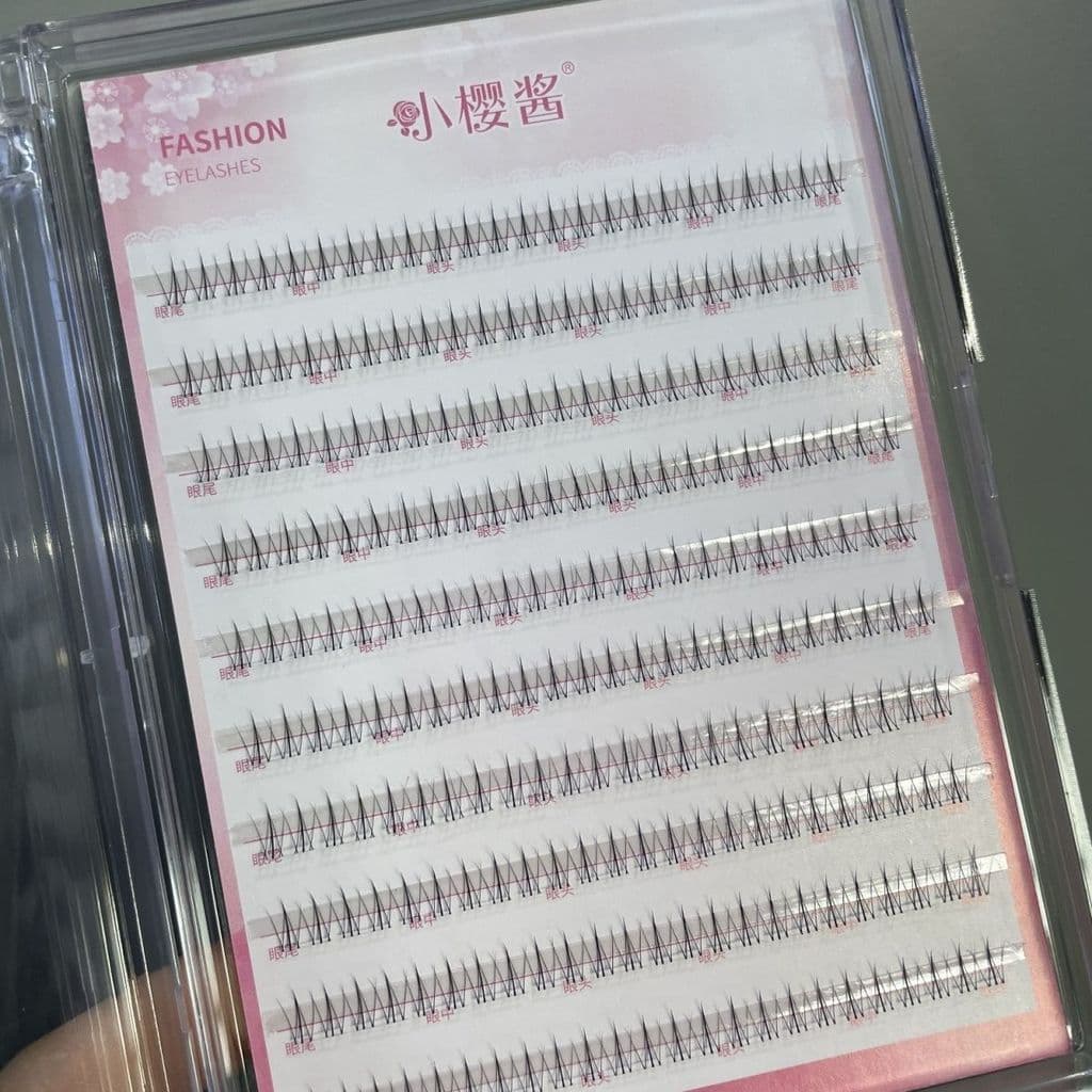 Sakura molho Natural pequena chama cílios inferiores 10 grande capacidade simulação segmentado haste fina cílios postiço