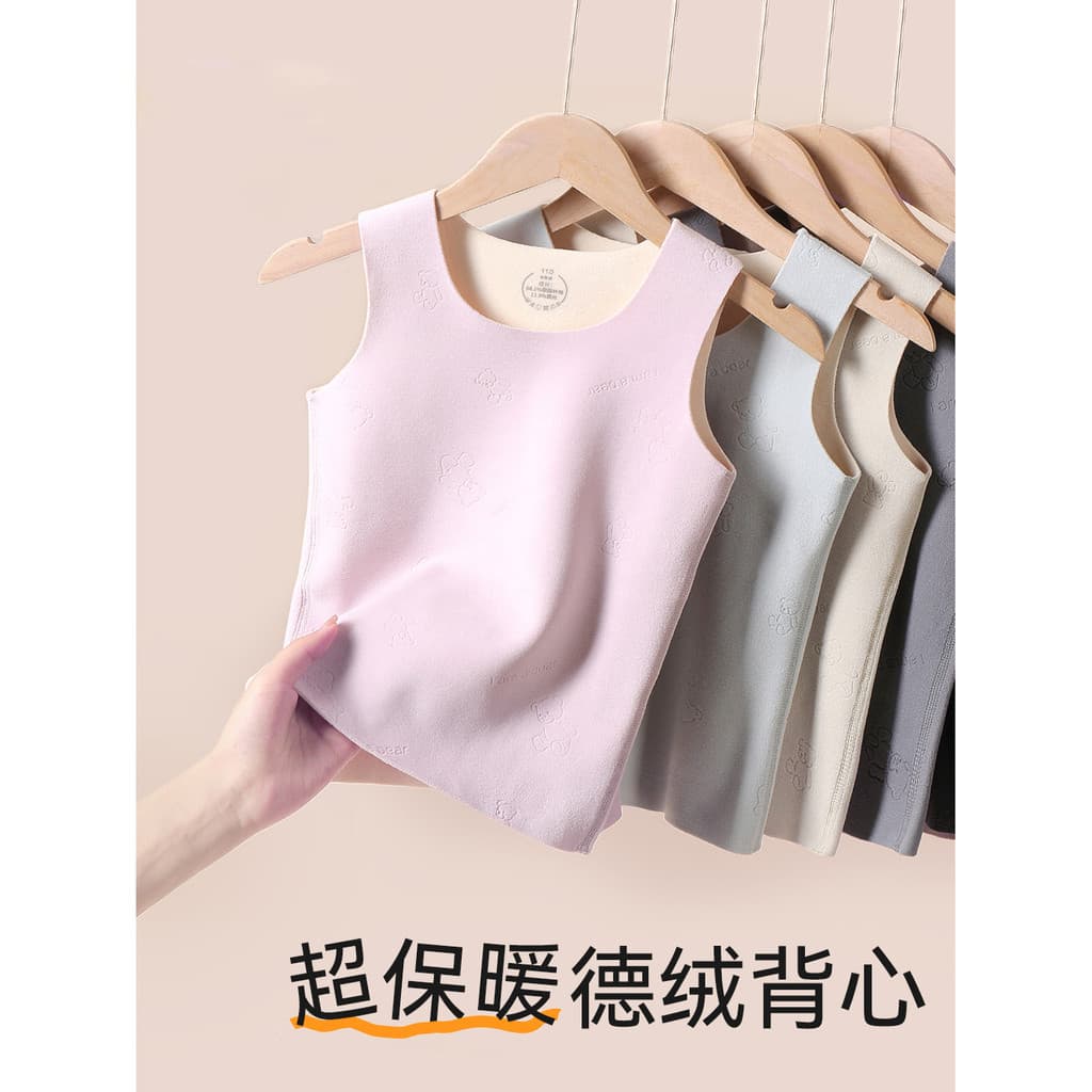 Colete infantil outono inverno forro de lã quente meninas alemão veludo roupa interior bebê sem costura roupa interior m
