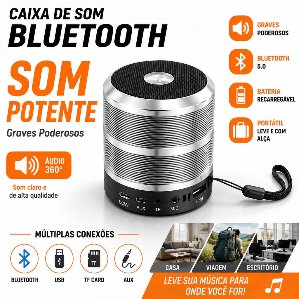 Atacado 10/15/20 Mini Caixa de Som Bluetooth | Portátil Bateria Recarregável | Caixinha Sem Fio