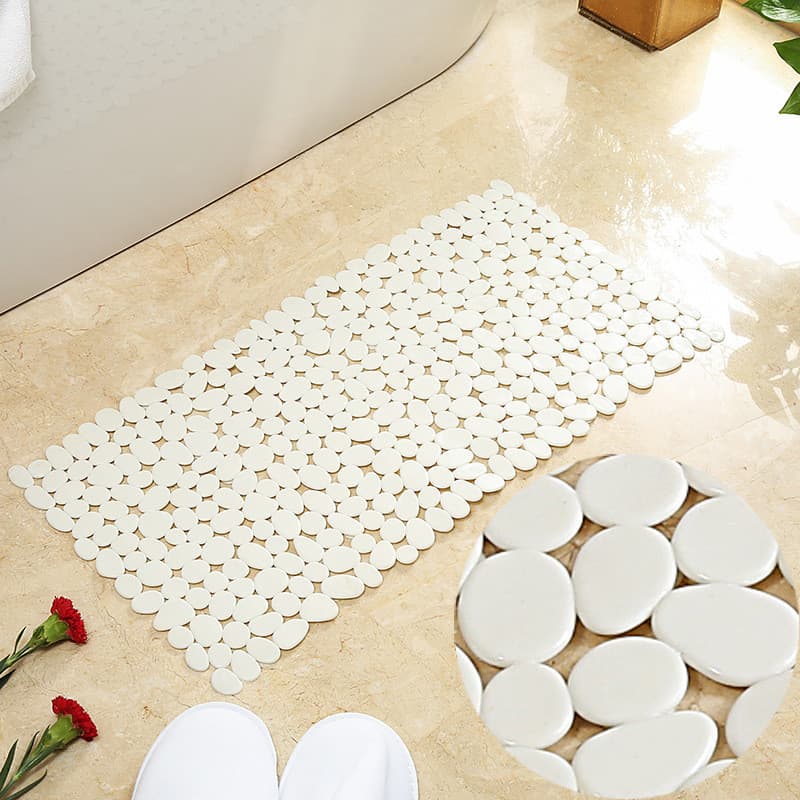 Novo estilo 70*36cm seixo banheiro antiderrapante esteira Jiajingli estilo pedra tapete de banho doméstico PVC retangula