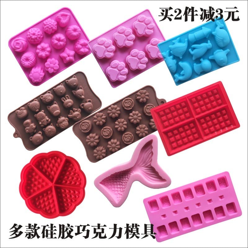 Diy artesanal silicone Mahjong molde Waffle pudim geléia molde de silicone Chocolate coelho cozido no vapor arroz bolo m