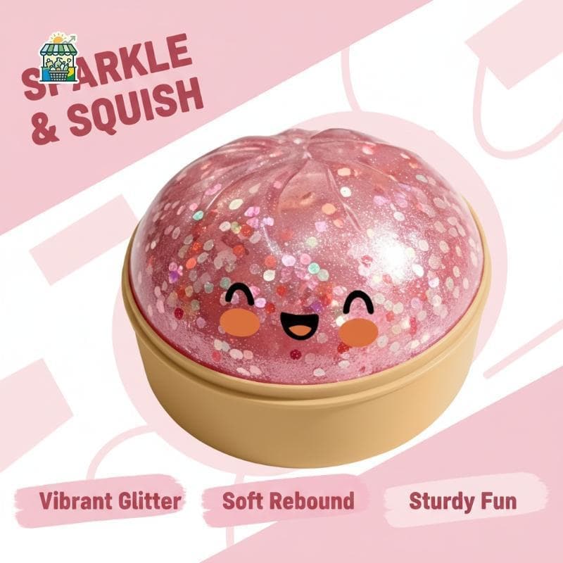 BPA Livre Glitter Bolinho Brinquedo Mole 1 Pçs Com Caixa Macio Squeeze Sensorial Para Criança Crianças Playtime Alívio D