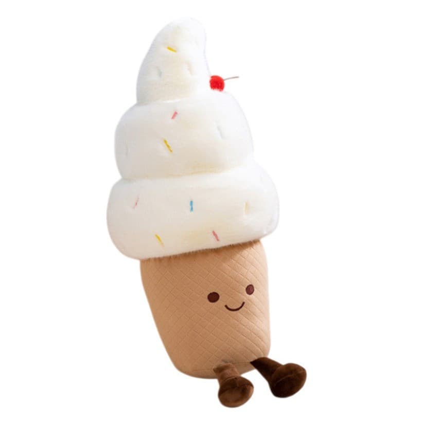 Super macio toque Cone boneca pingente bonito sorvete divertido boneca saco de escola pingente série comida chá da tarde