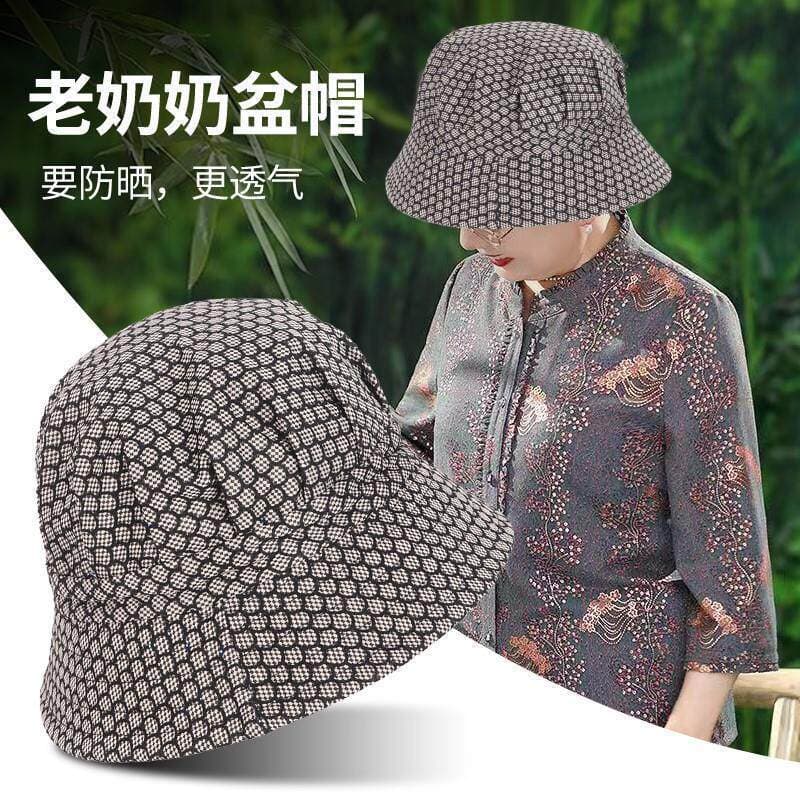 High-End chapéu para idosos feminino avó verão protetor solar balde chapéu enviar mãe fino de meia-idade idosos chapéu d