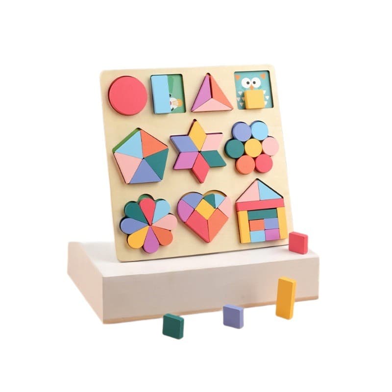 0706 Montessori Educação Infantil Forma Geométrica Conjunto de Forma de Flor Coluna Quebra-cabeça Crianças Bebê Montagem
