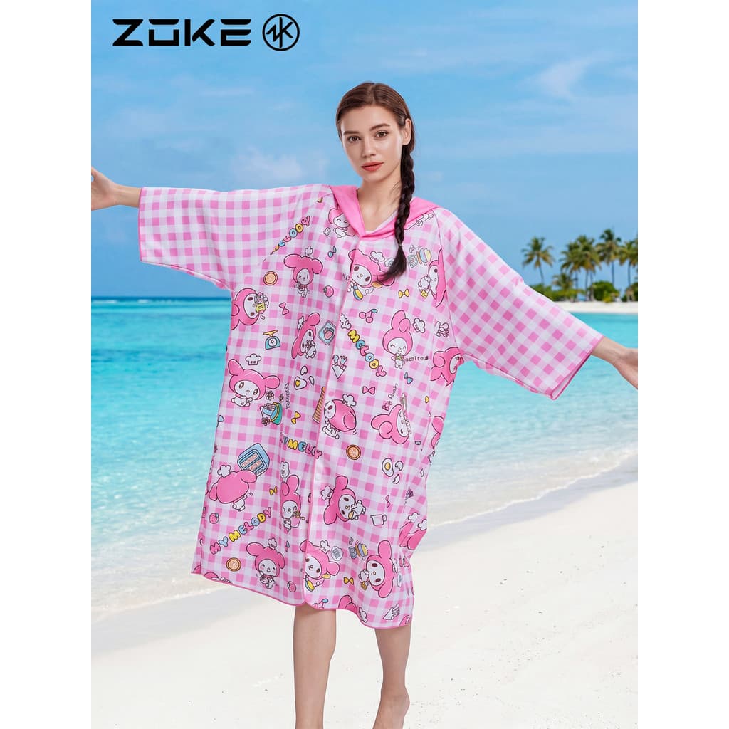 Zoke adulto roupão Cardigan protetor solar absorver água de secagem rápida zoke melodia feminino treinamento de natação