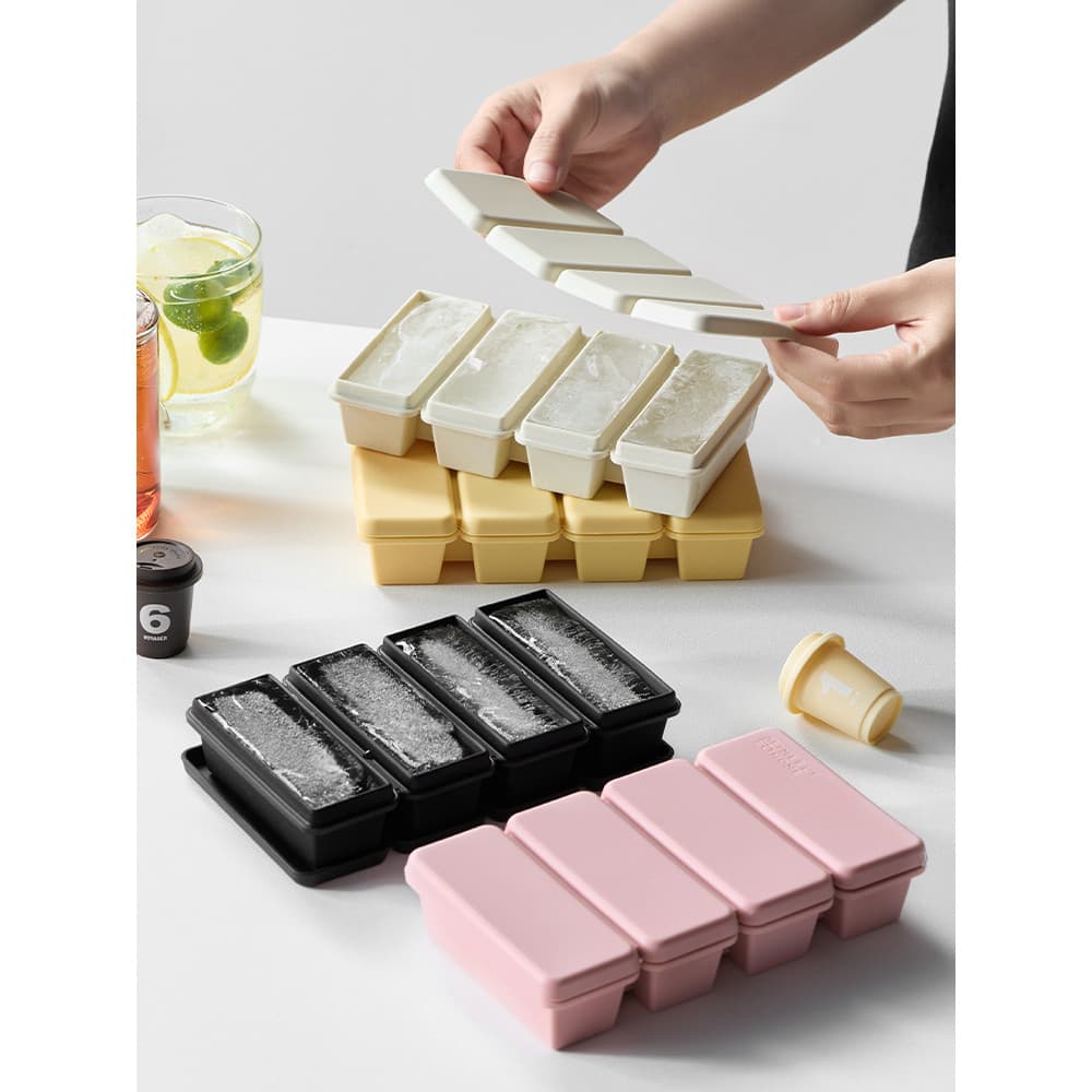 Bandeja de gelo de Silicone estilo Mili, tijolo de gelo de qualidade alimentar doméstico, grande cubo de gelo, molde de