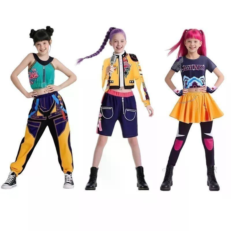 Fantasia Infantil Kpop Demon Slayer Rumi Zoey Mira Uniforme de Ídolo para Meninas Festa de Halloween Carnaval BODQ G7 Q6