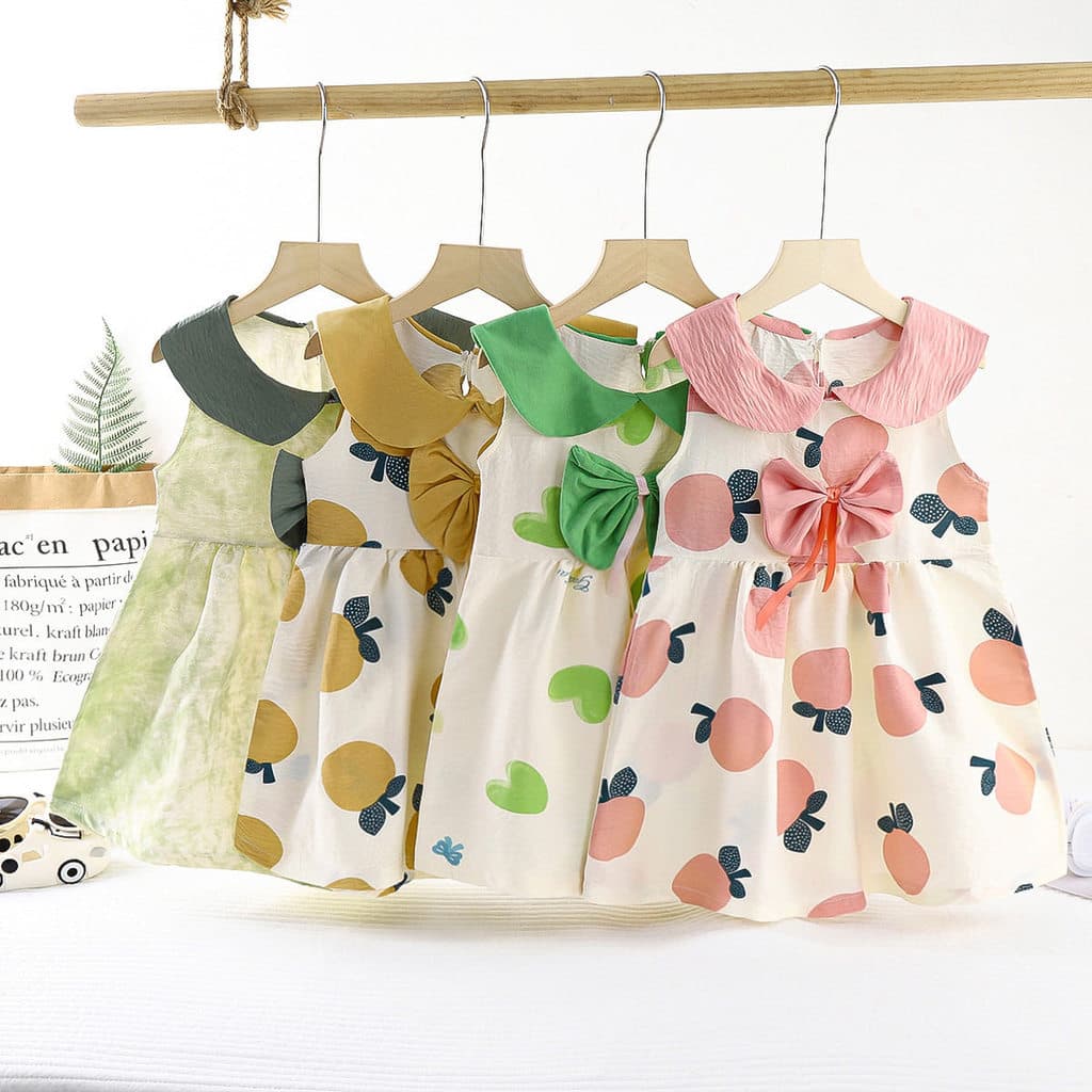 Bebê bebê colete vestido de verão bebê menina saia puro algodão vestido de princesa menina sem mangas vestido estilo fin