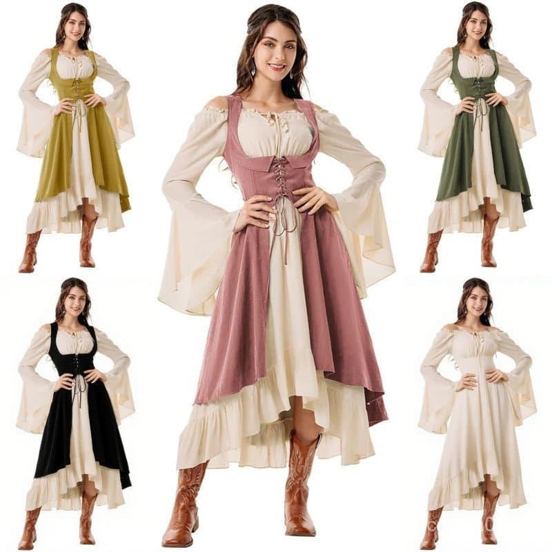 Fantasias Vintage Femininas para Cosplay e Festas, Fantasia de Pirata para Halloween, Vestido de Capitã, Corselete, Vest