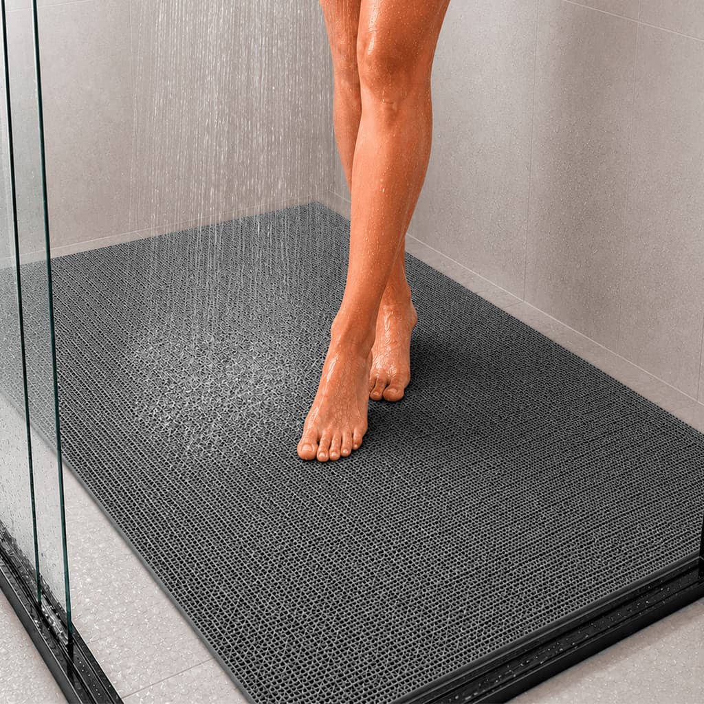 Tapete Antiderrapante Box Banheiro PVC Emborrachado 100x60 Piscina Sauna Segurança Lavável Vazado